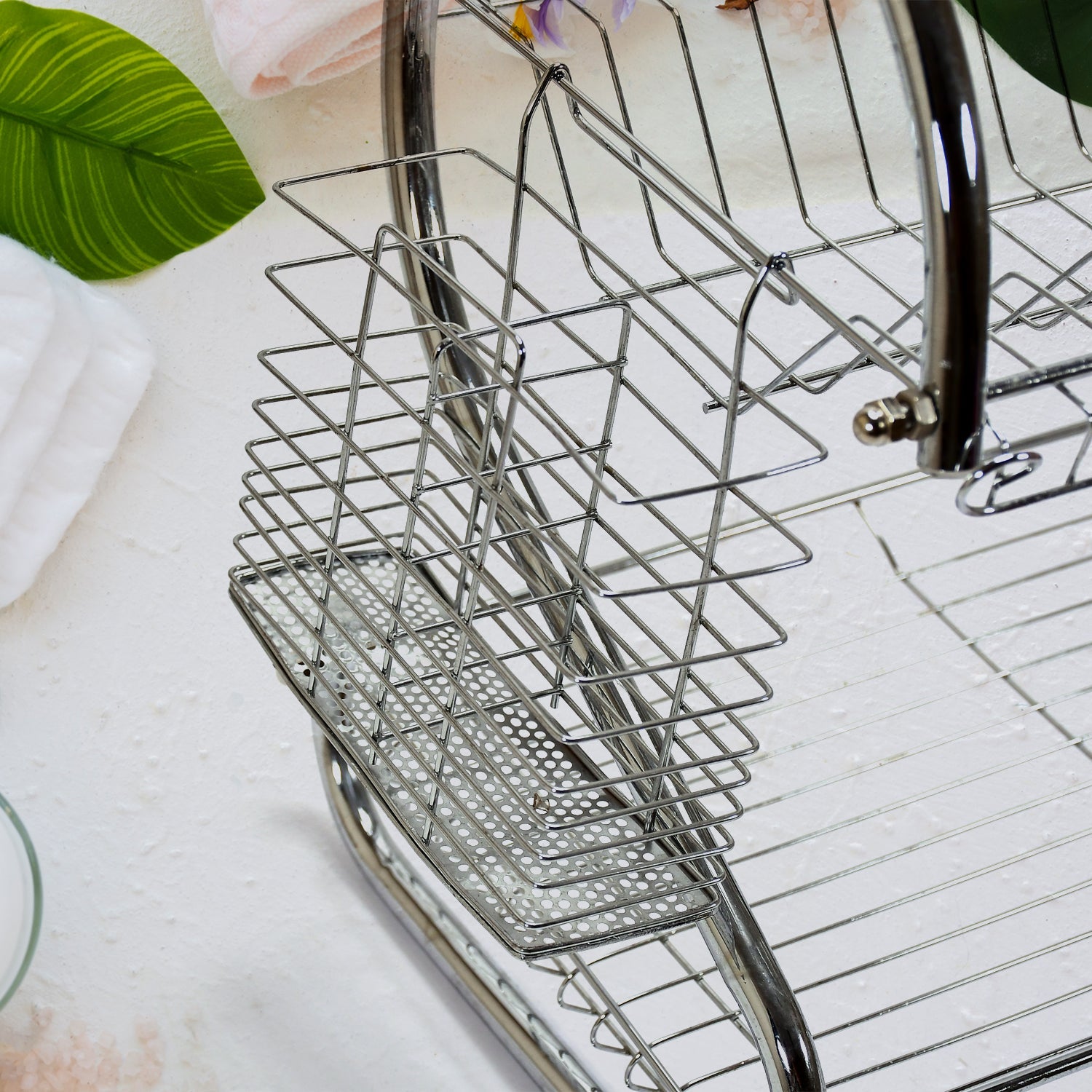 7668 Stainless Steel Drain Bowl Storage Rack Holder Plate Dish Cutlery Cup Rack with Tray Kitchen Shelf Stand DeoDap 7668 Stainless Steel Drain Bowl Storage Rack Holder Plate Dish Cutlery Cup Rack with Tray Kitchen Shelf Stand DeoDap
